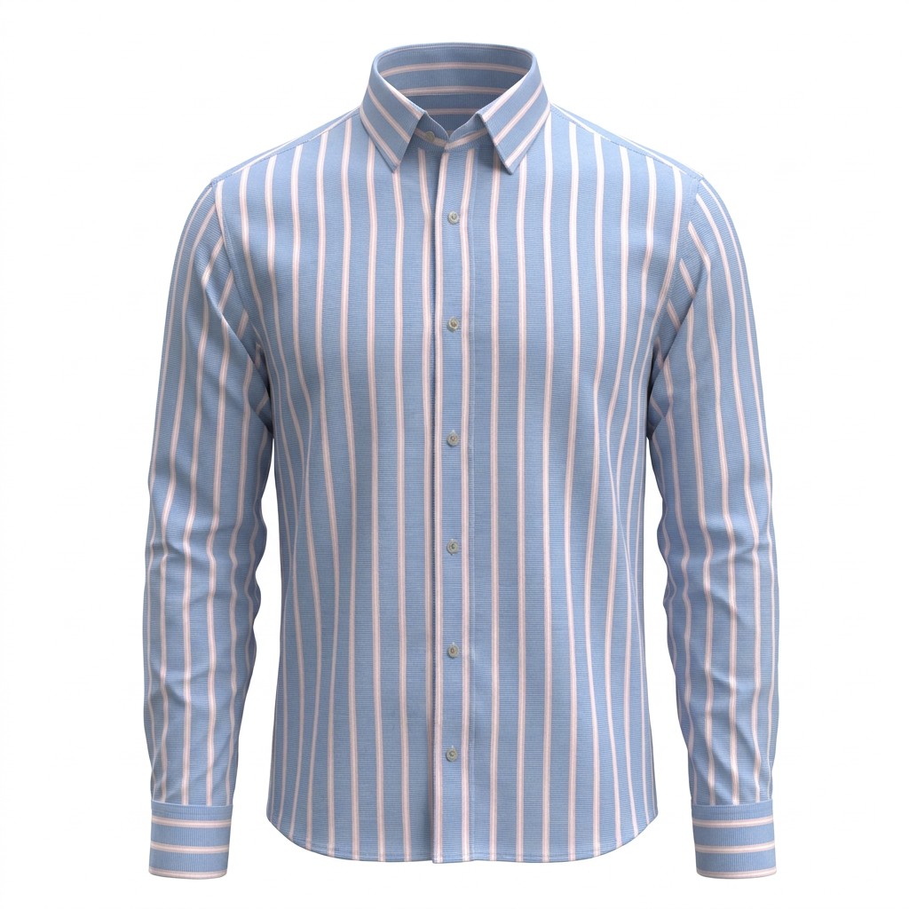 B&S Shirting Stripes Blue & Pink