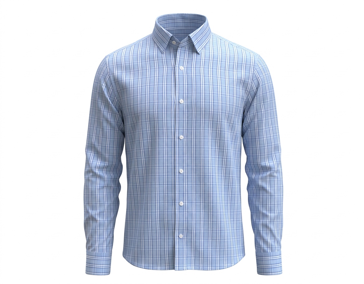 B&S Shirting Checked Blue